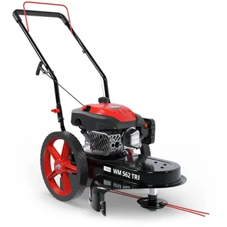 Güde Wiesenmäher WM 562 TRI (4-Takt Motor 3,0/4,0 (kW/PS), 170 cm3 Hubraum, Schnittbreite 56 cm, Schnitthöhe 35-95 mm, 4 mm Doppelfaden, höhenverstb. Fahrbügel, inkl. 4 Ersatzfäden)