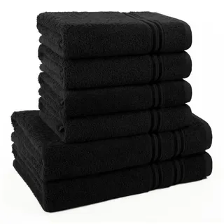 hammetex Handtuchset 6-tlg. schwarz