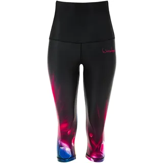Leggings WINSHAPE "HWL202-Cosmic", Damen, Gr. XS, Normalgrößen, schwarz (cosmic), 80% Polyester, 20% Elasthan, Hosen Leggings, Core-Stability-Bund mit Bauch-Weg-Effekt