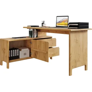 OTTO home Eckschreibtisch Luven Kiefer massiv / Beige