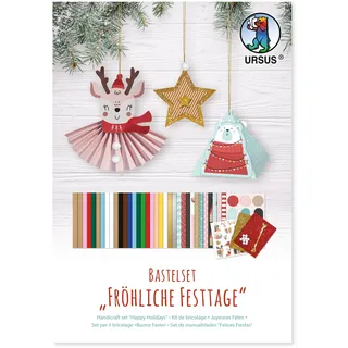 Ludwig Bähr Ursus 7960099F - Bastelset, Fröhliche Festtage, weihnachtlicher Materialmix zur Erstellung von hochwertigen Weihnachts-Girlanden, inkl. Anleitung, als Advents- und Weihnachtsdeko