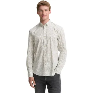 TOM TAILOR Denim Herren 1041396 Hemd, 38379-White Green Mini Paisley Print, L