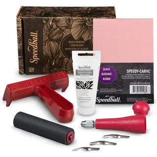 Speedball Starter Block Printing Fabric Kit mit allen Werkzeugen, um mit dem Linolschneiden zu beginnen