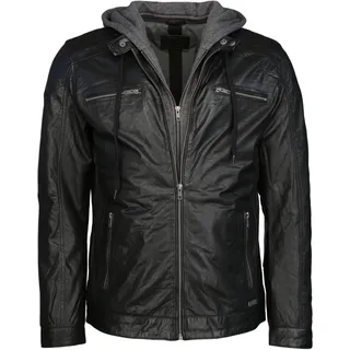 Lederjacke MUSTANG "Lederjacke Foster", Herren, Gr. 3XL, schwarz, Obermaterial: 100% Lammleder LEL. Futter: 100% Baumwolle CO., Jacken Lederjacke