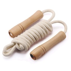 Homello Verstellbare Springseil für Kinder, 260cm Springen Seil mit Holzgriff, ideal für Fitness Training/Spiel/Fett Brennen Übung