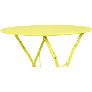 Garden Pleasure TIVIO Gartentisch Ø 60 x 70 cm Gelb/Beige