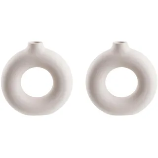 Butlers Vase (2er Set) Loop , Beige , Keramik , 26 cm , Dekoration, Vasen, Keramikvasen