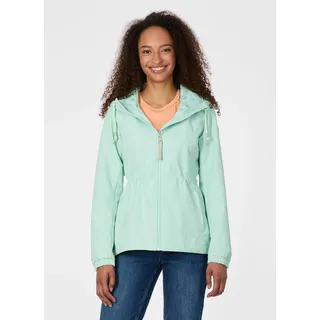 Parka RAGWEAR "DANKKA", Damen, Gr. XL, mint, Web, Obermaterial: 100% Polyester, unifarben mit Farbeinsatz, normal, Jacken Parka, Mit Kordelzug, geblümtem Futter und reflektierenden Kordeln