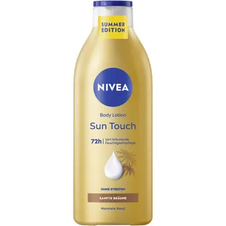 NIVEA Body Lotion Sun Touch, Pflegelotion mit sanftem Bräunungseffekt ohne Streifen, feuchtigkeitsspendende Körpercreme mit Ginkgo-Extrakt und Traubenkernöl (400 ml)