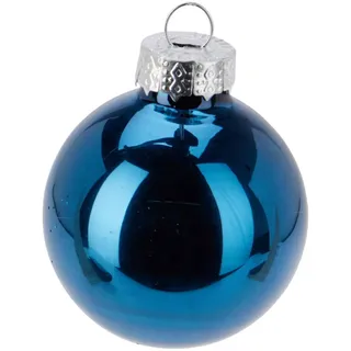 Well Home Set mit 25 Weihnachtskugeln, blau, Ø2,5 cm, glänzend
