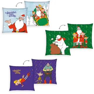 Herding Weihnachtsmann & Co. KG Dekokissen-Set, 3er-Set, 40 x 40 cm, 100% Polyester, Mehrfarbig
