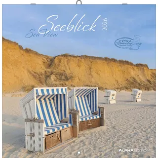 ALPHA EDITION GmbH & Co. KG Seeblick 2026 - Broschürenkalender 30x30 cm (30x60 geöffnet) - Kalender mit Platz für Notizen - Sea View - Bildkalender - Wandplaner - Wandkalender