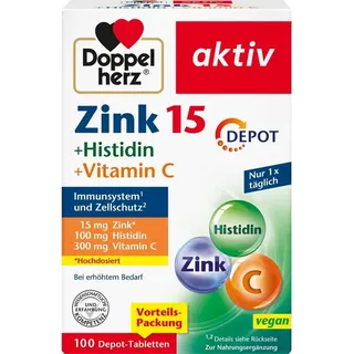 Doppelherz Zink 15 mg + Histidin + Vitamin C Tabletten 100 St.