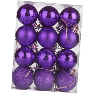 Sharplace 24 x Weihnachtskugeln, Christbaumkugeln, Heimdekoration, Kunsthandwerk, Dekorationen, Weihnachtsbaumschmuck für die Verlobungsfeier im Innenbereich, lila