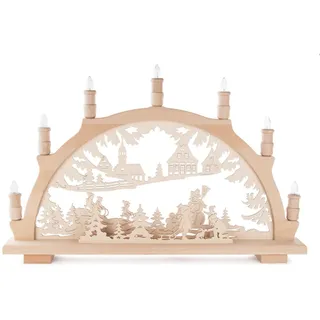 Schwibbogen mit Winterkindern elektrisch beleuchtet BxH 57x38cm NEU Lichterbogen