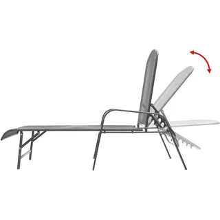 vidaXL Sonnenliegen 2 Stk. mit Tisch Stahl Anthrazit - Grau
