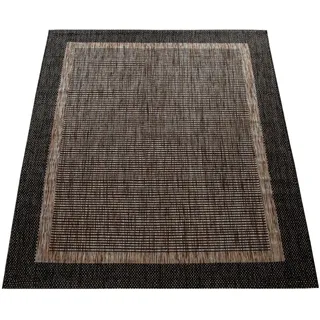 Paco Home Teppich »Illusion 325« rechteckig 5 mm Höhe Flachgewebe, meliert, mit Bordüre, Outdoor geeignet, UV-beständig, grau