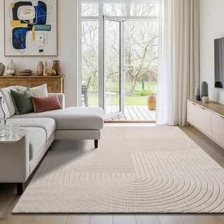 Mia ́s Teppiche Viano - Outdoor Teppich, wetterfest & pflegeleicht, langlebig, für Wohnzimmer, Schlafzimmer & Terrasse, Creme, 300 x 400 cm