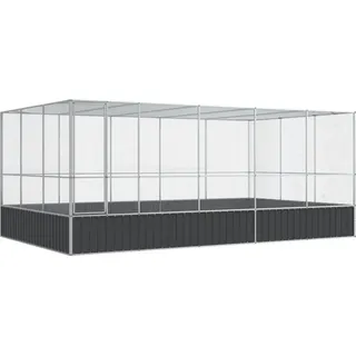 vidaXL Voliere mit Erweiterung Silbern 518x307x212 cm Stahl - Silber
