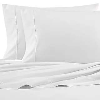 Nautica Bettwäsche-Set für Queensize-Bett, Baumwoll-Perkal-Bettwäsche-Set, frisch und kühl, leicht und atmungsaktiv (Weiß, Queen-Size-Bett)