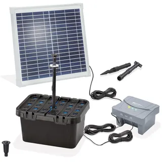 esotec Solar Teichfilterset Profi 15/550 LED, Teichfilter Komplettset mit Pumpe, LiFePo4 Akku, Solarmodul, Teichpumpe außen, mehrstufige Gartenteich Filterung, 100952