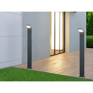 LED Pollerleuchte in Anthrazit 100cm - 2er Set Wegeleuchten Terrassenbeleuchtung - Schwarz