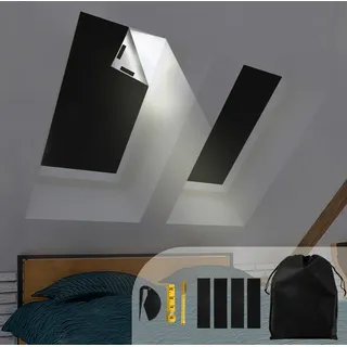 Verdunklungsstoff Sonnenschutz Verdunkelungs Sonnenschutz zu 100% verdunkelnd,Folie mit Thermobeschichtung,lichtundurchlässige für Fenster,Velux und Dachfenster(140*100cm ,Schwarz) - Schwarz