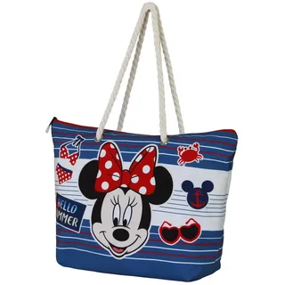 Disney Minnie Maus Summer-Soleil Strandtasche, Blau, 52 x 37 cm