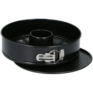 alpina Backform Set 3-teilig, Springform 26 cm rund, Rohrboden Einsatz und Flachboden, Inkl. Antihaftbeschichtung und Tortenring verstellbar, ideale Kuchenform für jeden Einsatz, schwarz, 871125216693