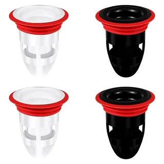 Geruchsverschluss für Dusche und Bodenablauf, 4 Stück, Silikon Haarsieb für Waschbecken, 37-52MM, Dusche Bodenablaufkern für Wohnbäder, Küchen, Waschküchen und Balkone
