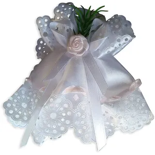 KERZENMANSCHETTE Stoff ROSA VERZIERT – Tropfschutz für TAUFKERZEN & KOMMUNIONSKERZEN für Mädchen – Ø 3–6 cm – Festliches Kerzenzubehör mit Gummiband – MaMeMi Qualität