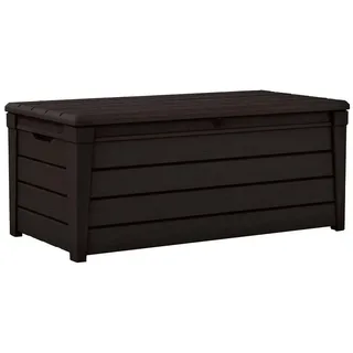 Keter Kissenbox Brightwood, Wetterfest, perfekt für Garten, Terrasse, Outdoor, Braun, Fassungsvermögen 455 L, XXL