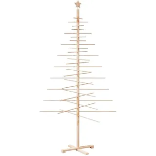 vidaXL Weihnachtsbaum Holz zum Schmücken 210 cm Massivholz Kiefer