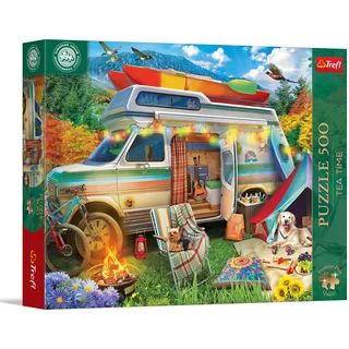 Trefl Premium Plus Quality - Puzzle Tea Time: Wohnmobil – 500 Teile, Serie nostalgischer Bilder, perfekte Passform der Teile, für Erwachsene und Kinder ab 10 Jahren