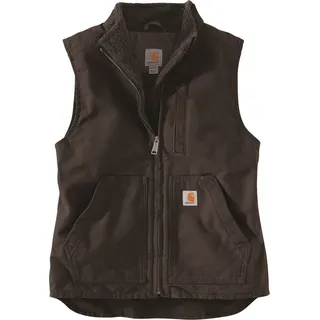 Carhartt Damen Weste Sherpa Lined Mock Neck Vest Dark Brown-L - Bronze