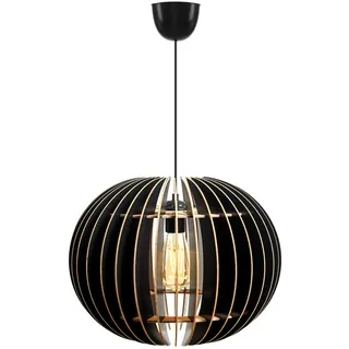 Opviq Moderner, schwarzer Kugel-Kronleuchter, höhenverstellbar bis 70 cm, E27-Fassung, stilvolles MDF-Design | Perfekt für skandinavische Wohnkultur