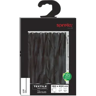 Spirella Duschvorhang LIV 180 x 200 cm schwarz-grau