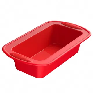 Intirilife Backform Silikon , Rot , Kunststoff , 14.7x6.5x27.3 cm , antihaftbeschichtet , Backen & Backzubehör, Backformen, Kastenformen
