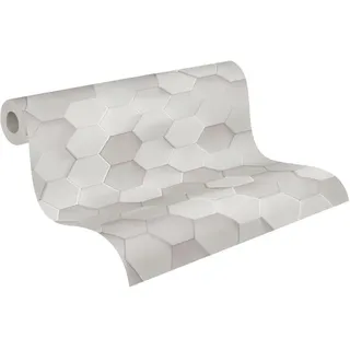 A.S. Création Vliestapete 3D Waben Weiß