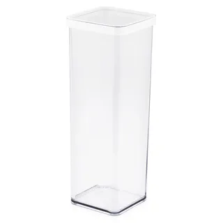 ROTHO Kunststoffbox, B 10 x T 10 x H 28,5 cm, 2 l, transparent/weiß - Transparent, Weiß
