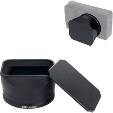 JJC Kamera-Gegenlichtblende aus Metall mit Haubendeckel für Ricoh GR IIIx GR3x Digitalkamera, reduziert das Flackern des Objektivs, verhindert Reflexionen, schützt das Objektiv