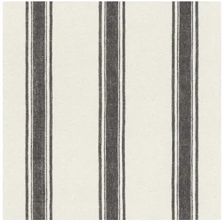 Rasch Textil Rasch Tapete 555639 - Vliestapete mit Streifen in Weiß und Schwarz, Streifentapete aus der Kollektion Lirico