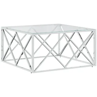 vidaXL Couchtisch 80x80x40 cm Edelstahl und Glas