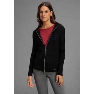 LAURA SCOTT Kapuzenstrickjacke Schwarz 32/34