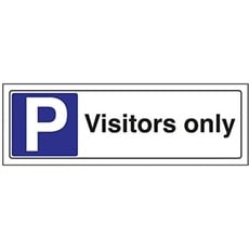 VSafety Schild "Visitors Only Parkplatz", Querformat, 300 mm x 100 mm, 1 mm starrer Kunststoff