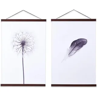 Ywlake Posterleiste Posterschiene Posterleisten, Magnet Magnetische Holz Poster Aufhänger Halter Rahmen Leisten Bild Bilder Bilderrahmen Bilderleiste 50x70 50x100 50x75 (50cm, Nussbaum, 2 Packungen)