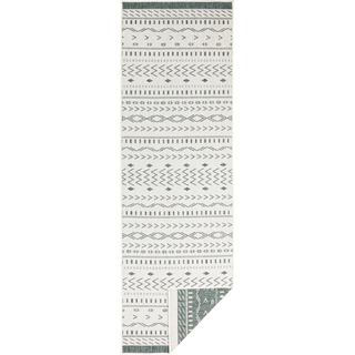 Teppich HANSE HOME "Kuba Wendeteppich" Gr. 12, grün, B:80cm H:5mm L:250cm, Kunstfaser, Teppiche, Teppich, In-& Outdoor, Wetterfest, Balkon, Läufer, Wohnzimmer, Wasserfest