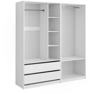 Vicco Kleiderschrank Elmo, Weiß 100 x 200 cm Set mit 2 Teile