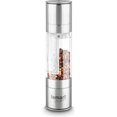 Lamart LT7014 seasoning grinder Salt & pepper grinder Stainless steel, Transparent, Pfeffermühle + Salzmühle, Silber