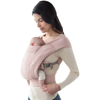 Ergobaby Babytrage für Neugeborene ab Geburt Extra Weich, Embrace Bauchtrage Baby-Tragetasche Ergonomisch, Blush Pink, BCEMAPNK
